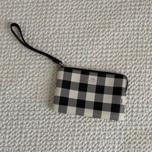 Coach Checkered Black and White Wristlet